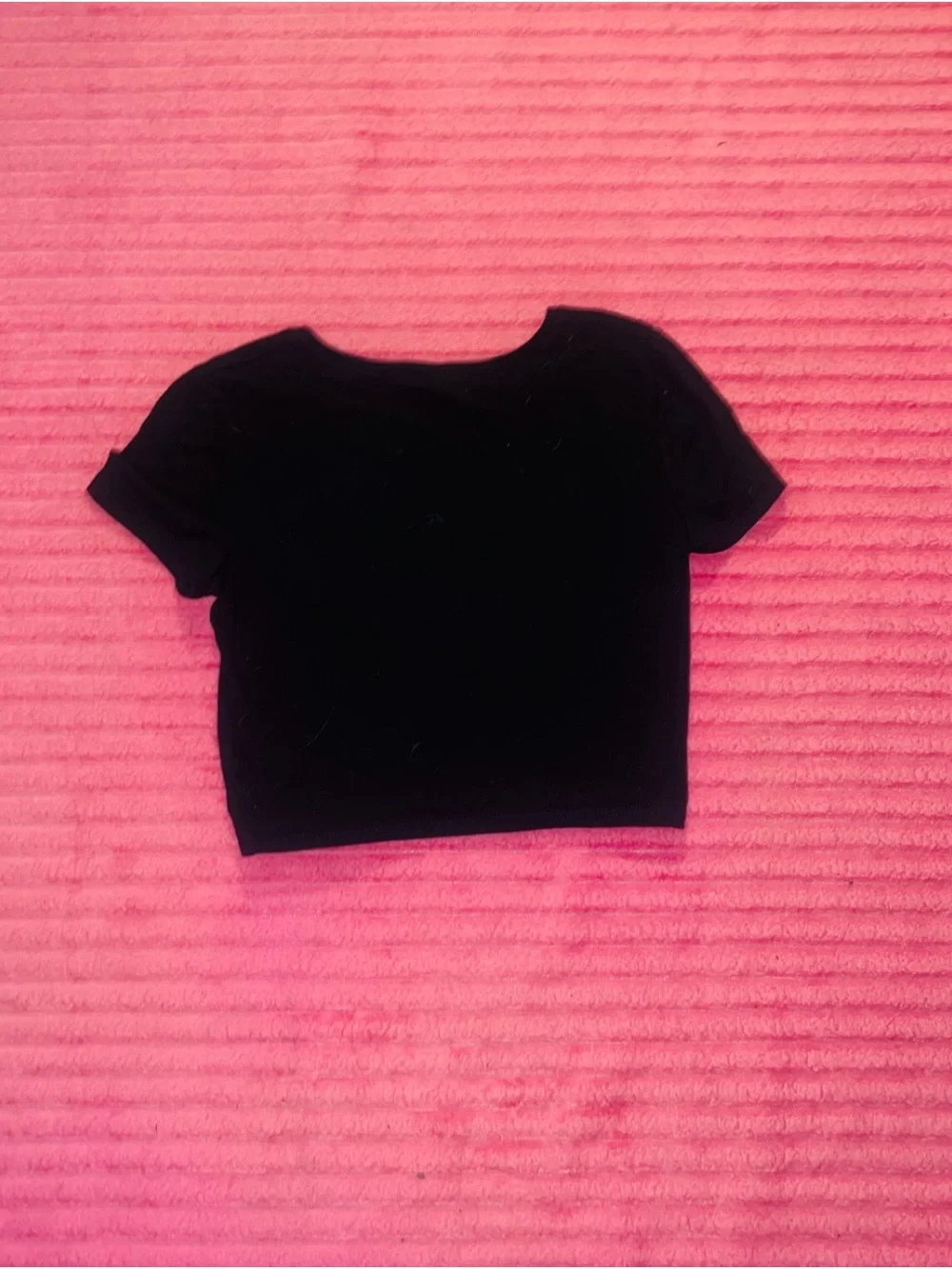 Bella Canvas Black Crop Tee with Red & White DANCER Graphic